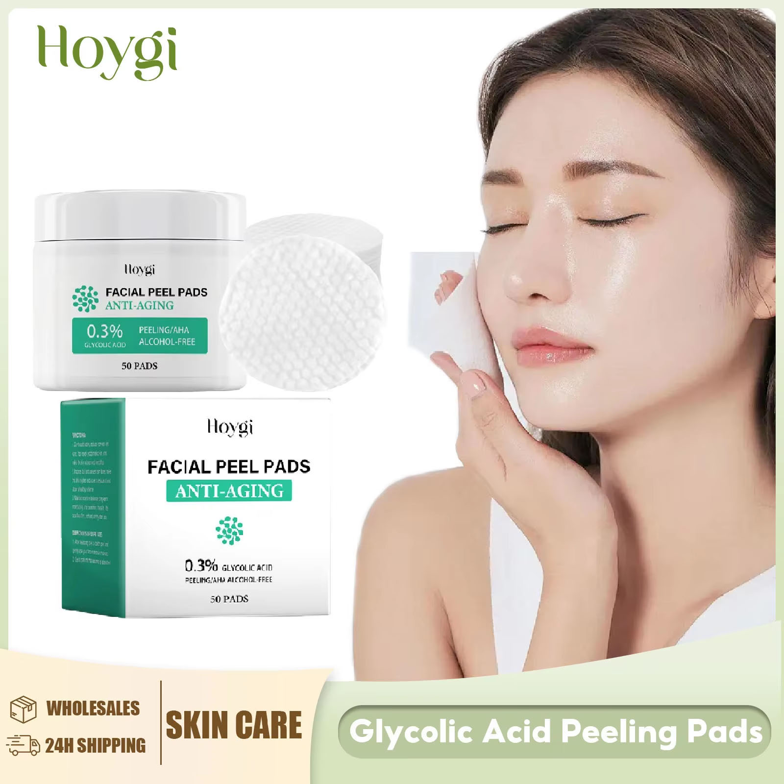 Salicylic Acid Blackhead Remover - Almofadas de algodão com ácido glicólico,