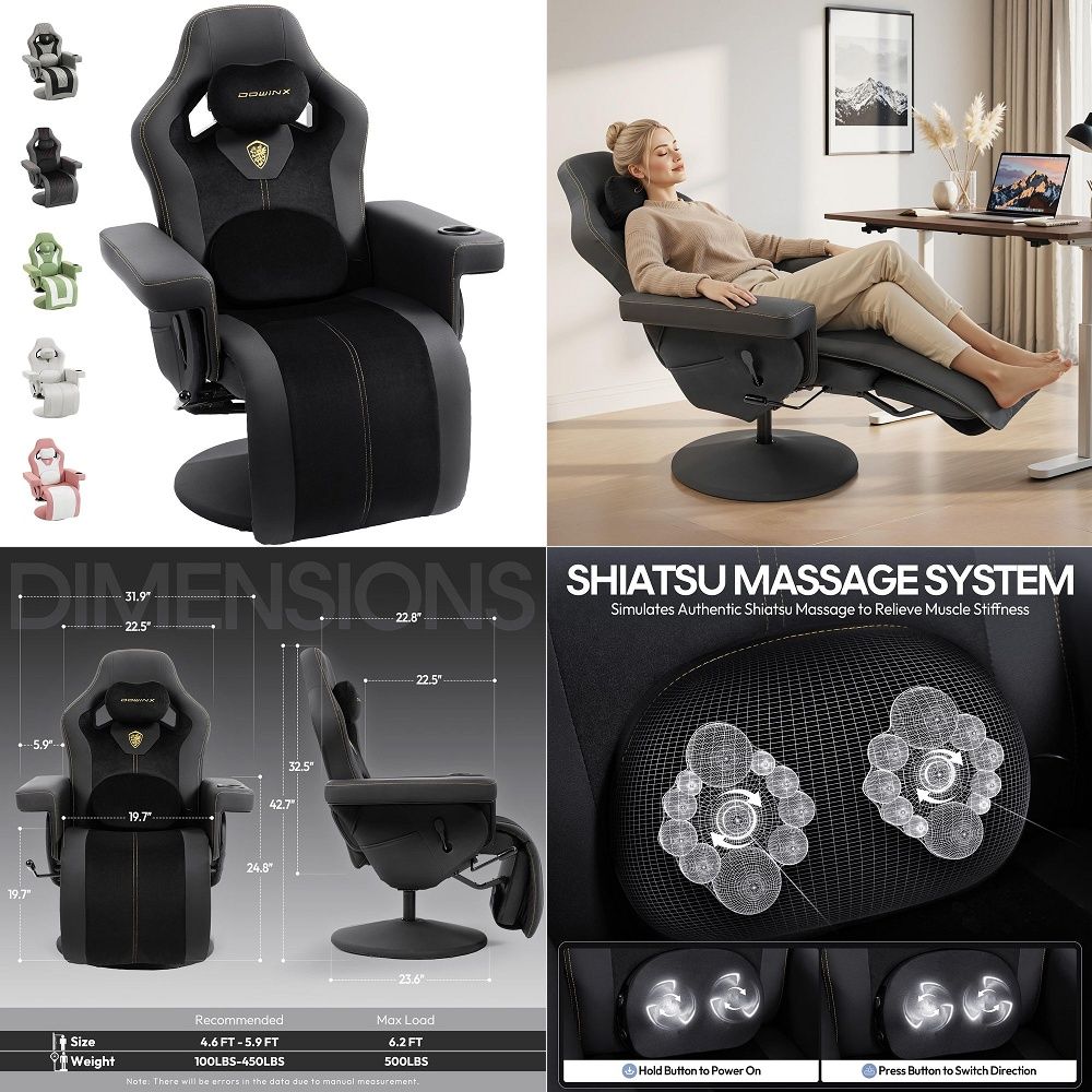 Massage - Cadeira Gamer M6 com Controle Climático,