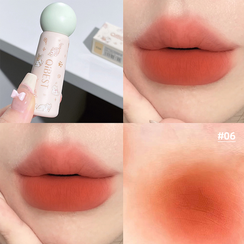 Matte Velvet Lip Tint Long Lasting - Qibest bonito veludo fosco lama labial