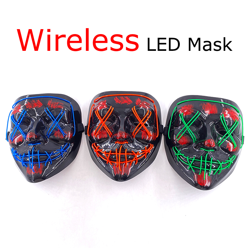 Neon sem fio led máscara de pu - Led Light Therapy Face Mask avaliação e preço