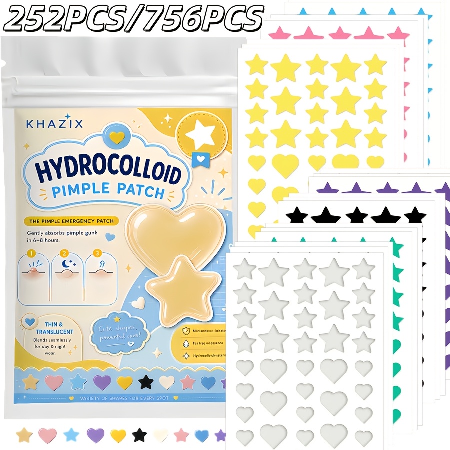 7 cores, 252 peças/756 peças.  - Hydrocolloid Pimple Patch avaliação e preço
