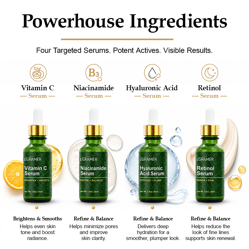 Conjunto de 4PCS de Sérum Faci - Niacinamide Pore Shrinking Essence avaliação e preço